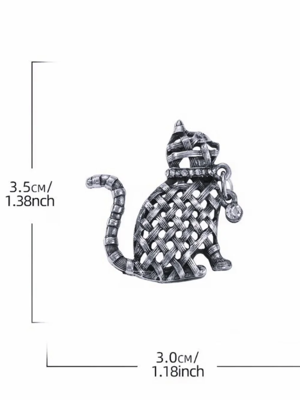 BASKET~WEAVE CAT BROOCH
